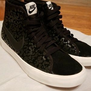Nike black cheetah print high tops